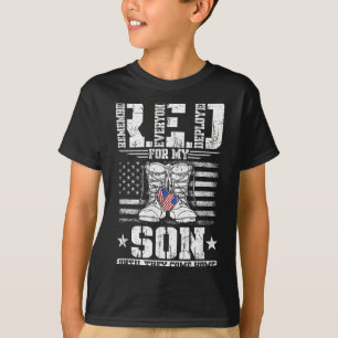 T-shirt ROUGE pour mon fils Se souvenir de tous les déploy