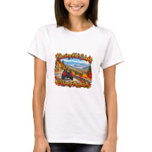 T-Shirt Rouge Poursuite des Couleurs d'Automne Mon