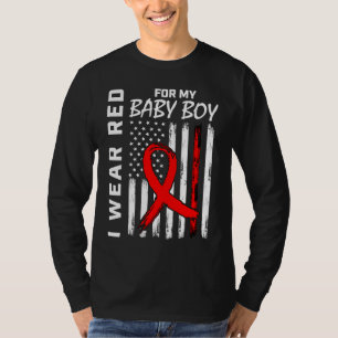 T-shirt Rouge Ruban Bébé Garçon Fils Sensibilisation aux m
