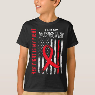 T-shirt Rouge Sa Fille De Combat En Droit Maladie Cardiaqu