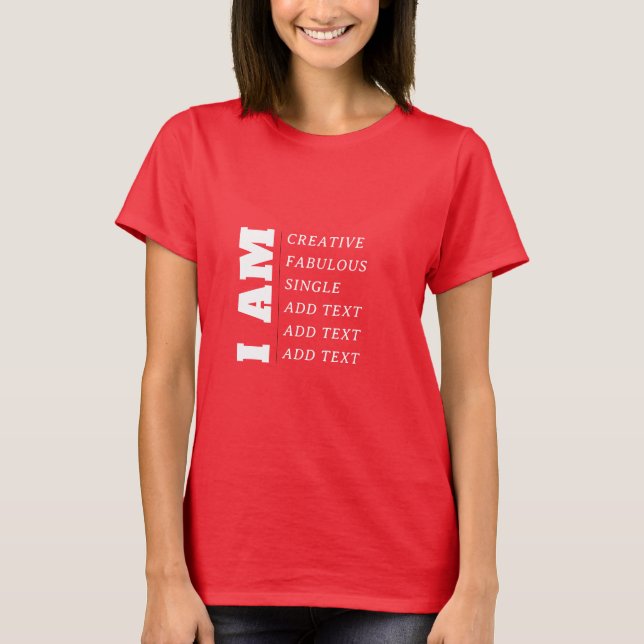 T-shirt rouge simple qualités de personnalité pers (Devant)