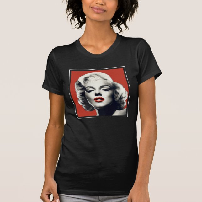T-shirt Rouge sur les lèvres rouges Marilyn (Devant)