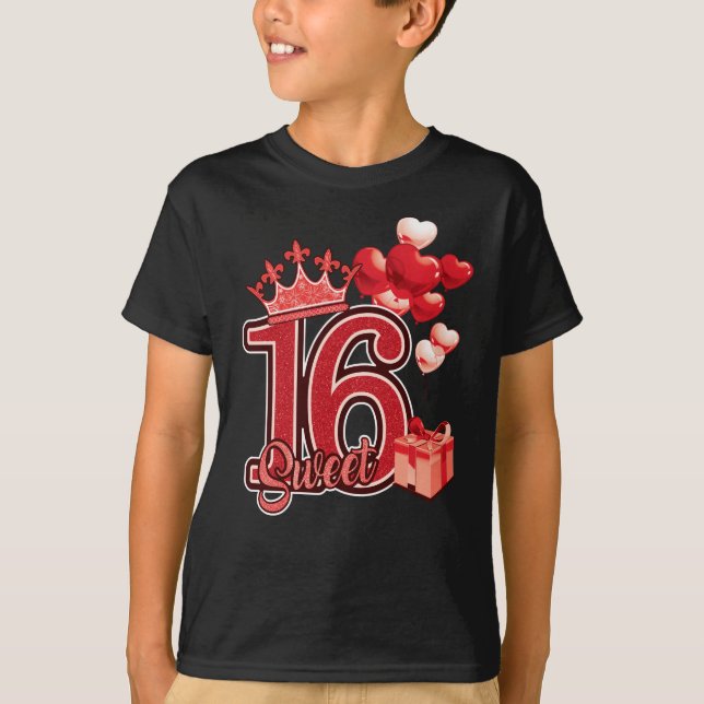 T-shirt Rouge Sweet sixteen (Devant)
