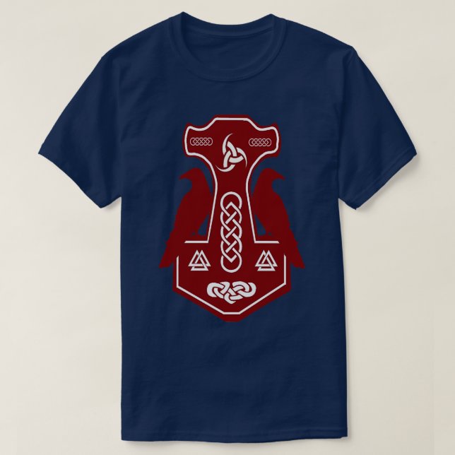 T-shirt Rouge Thors Hammer (Design devant)