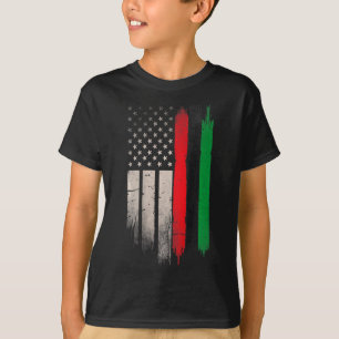 T-shirt Rouge Vert Noir Histoire Américaine Africaine Drap
