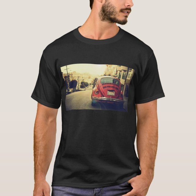 T-shirt rouge vintage de voiture (Devant)