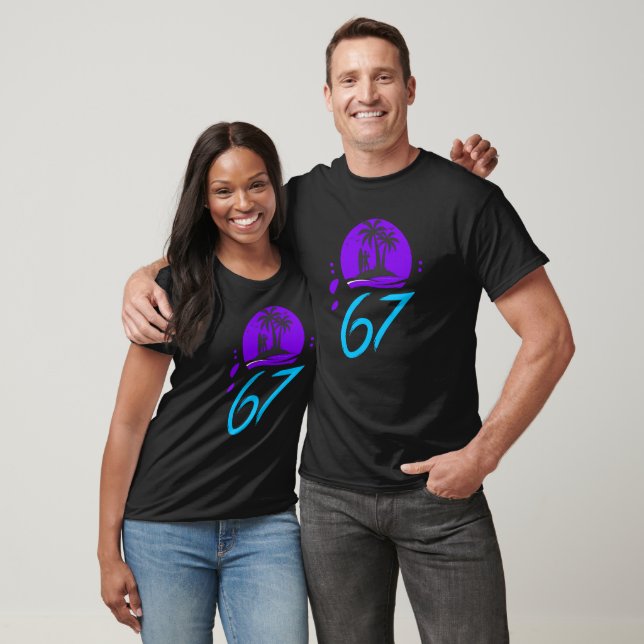 T-shirt Rouge Violet Rétro 67  (Unisexe)