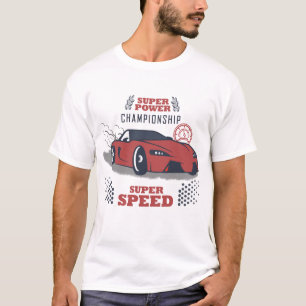 T-shirt Rouge voiture de course