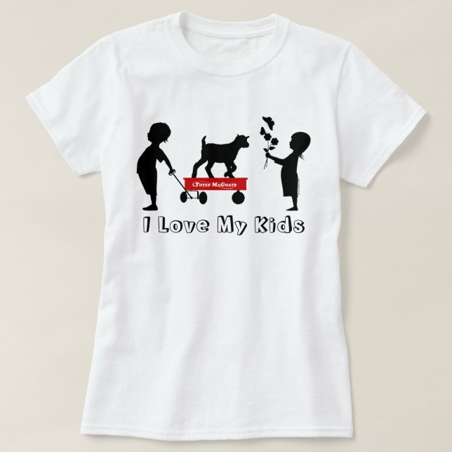 T-shirt Rouge Wagon Cute Chèvre Silhouette Totes MaChèvres (Design devant)