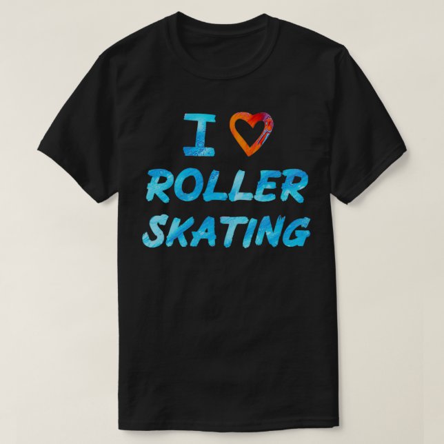 T-shirt Rouges et Bleus I Love Roller Patinage (Design devant)