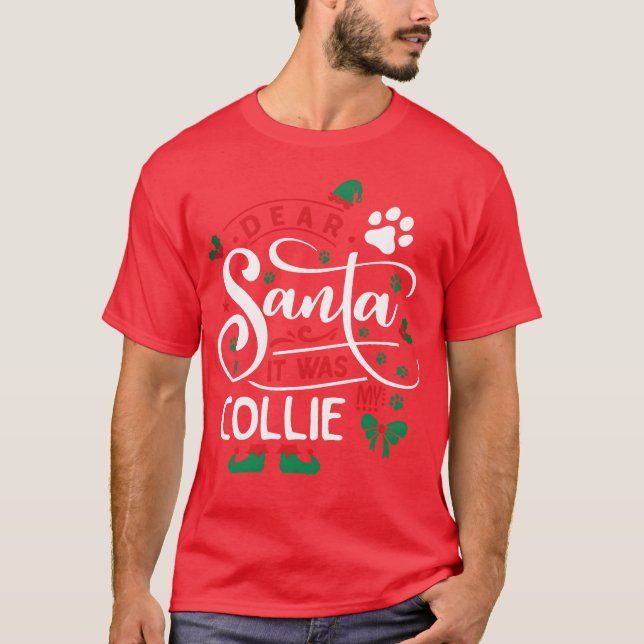 T-shirt Rough Collie Chien de Noël Chien de race amis vint (Devant)