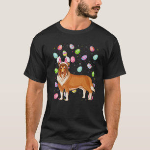 T-shirt Rough Collie Chien Oeufs de Pâques Oeufs Lover Rou