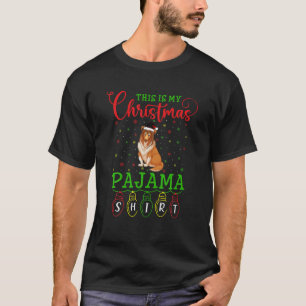 T-shirt Rough Collie Chien Santa Hat Light Ceci est Mon Ch