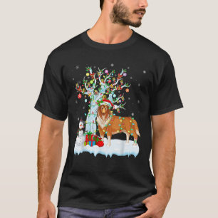 T-shirt Rough Collie Chien Xmas Tree Lighting Rough Collie