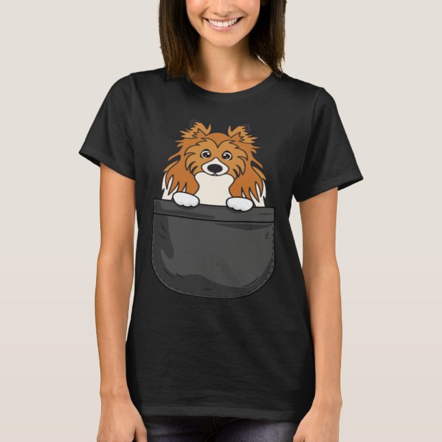 T-shirt Rough Collie Mom Dad Dog in Bag (Devant)