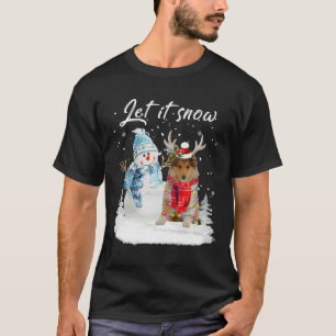 T-shirt Rough Collie Père Noël Chien Noël Snowman Xmas Paj