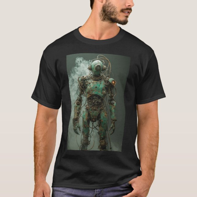 T-shirt Rouille et restes : un Androïde dystopique (Devant)