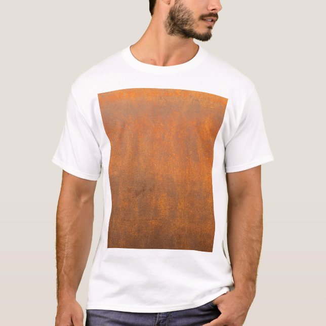 T-shirt Rouille noire, texture métallique gros plan. (Devant)