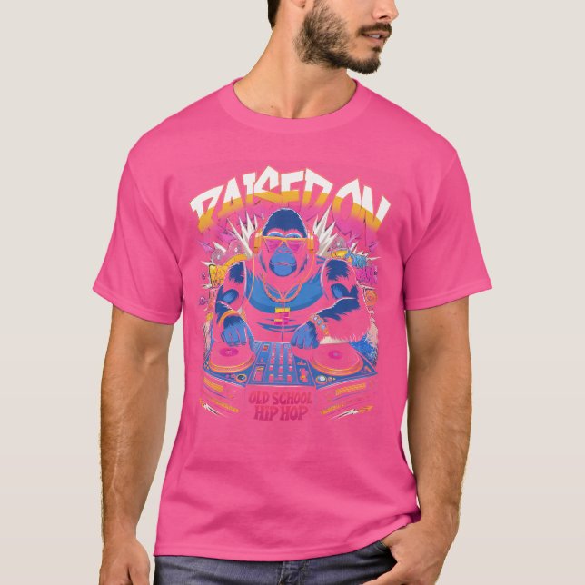 T-shirt Roulé Sur Le Graffiti De L'Ancienne École Rap Hip  (Devant)