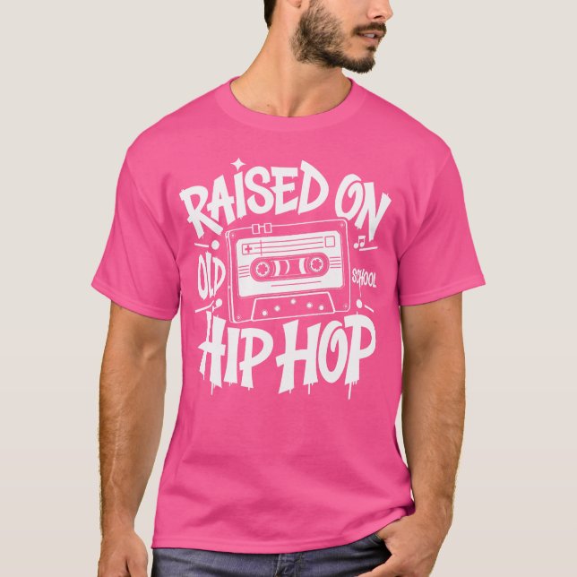 T-shirt Roulé Sur Le Graffiti De L'Ancienne École Rap Hip  (Devant)