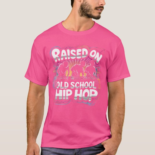 T-shirt Roulé Sur Le Graffiti De L'Ancienne École Rap Hip  (Devant)