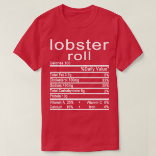 T-shirt rouleau de homard étiquette de la valeur nutritiv