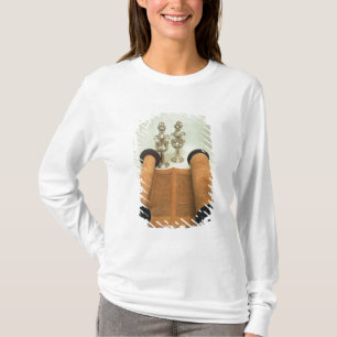 T-shirt Rouleau de Torah avec les finials argentés de