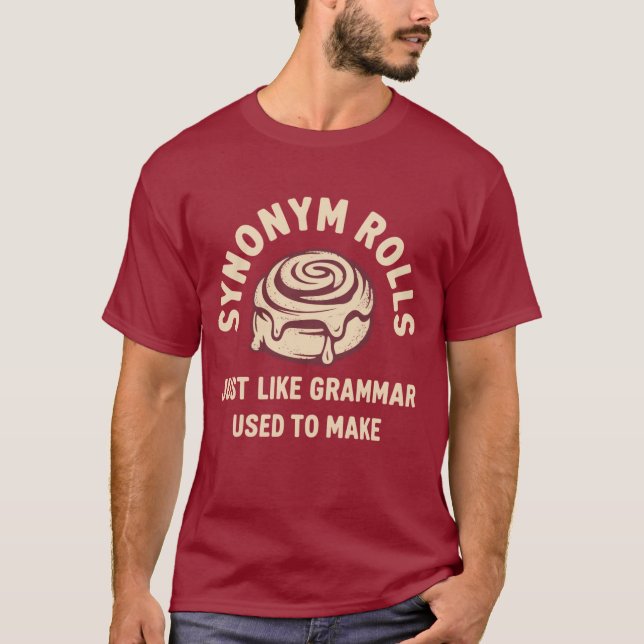 T-shirt Rouleaux de synonymes juste comme la grammaire uti (Devant)