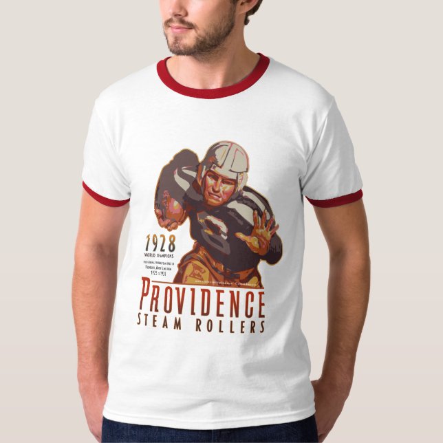 T-shirt Rouleaux de vapeur de Providence, Île de Rhode (Devant)