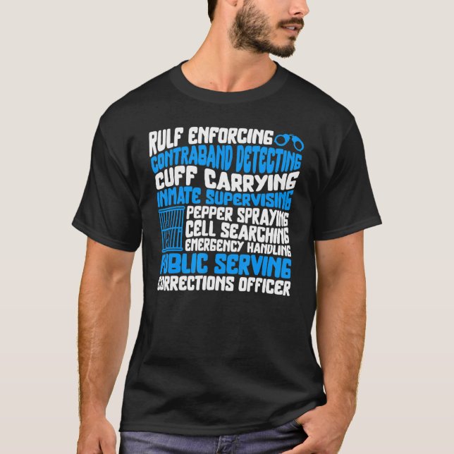 T-shirt Roulement de l'agent correctionnel Application des (Devant)