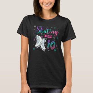 T-shirt Roulement de patinage sur glace 10e fête d'anniver