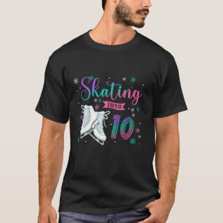 T-shirt Roulement de patinage sur glace 10e fête d'anniver
