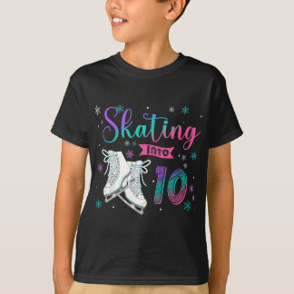 T-shirt Roulement de patinage sur glace 10e fête d'anniver