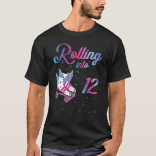 T-shirt Roulement En 12e Roller Patins Anniversaire 12 Ann