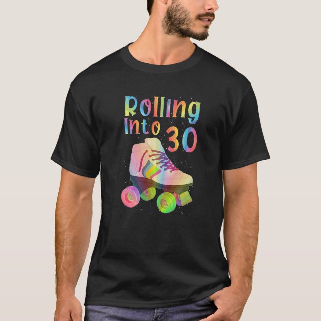 T-shirt Roulement En 30 Cool 30E Anniversaire Roller Patin (Devant)