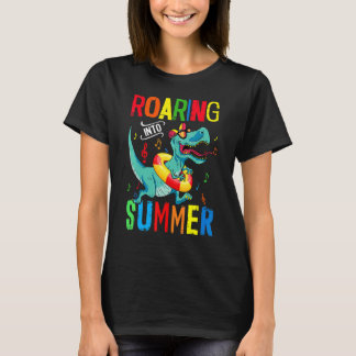 T-shirt Roulement En Été Dernier Jour Du Dinosaure De L'Éc
