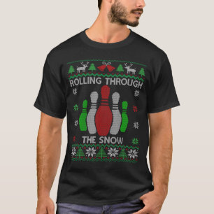 T-shirt Rouler À Travers Le Bowling Pins De Neige Vilain