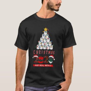 T-shirt Rouler Avec Il Drôle Christmass Quarantine Toil