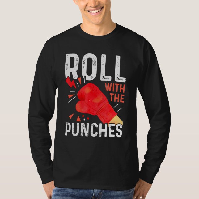 T-shirt Rouler Avec Les Punches Boxing Entraînement Coach (Devant)