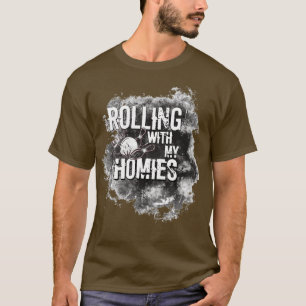 T-shirt Rouler avec mes amis drôle bowler T