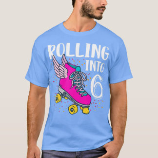 T-shirt Rouler Dans 6 Ans Filles Anniversaire