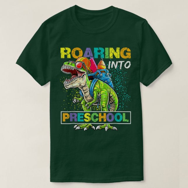 T-shirt Rouler Dans Le Dinosaure Préscolaire T Rex Retour  (Design devant)