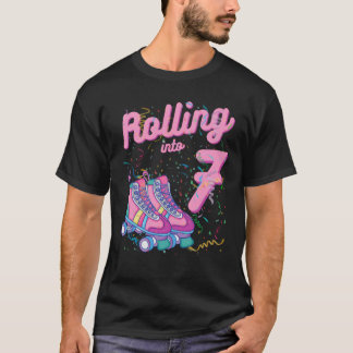 T-shirt Rouler En 7e Anniversaire Rouleau Patins 7 Ans Ol