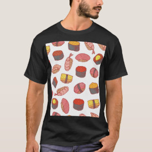 T-shirt Roulettes de sushi, gribouillis, papier peint colo
