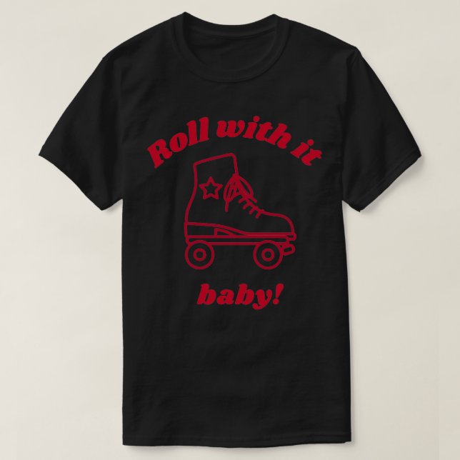 T-shirt Roulez avec elle bébé quad skate roller derby (Design devant)