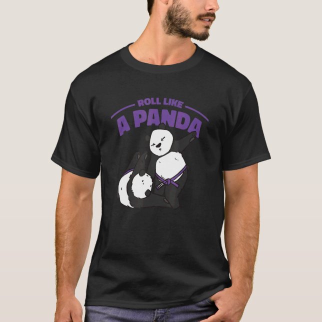 T-shirt Roulez Comme Un Panda Jiu Jitsu Purple Belt Panda (Devant)