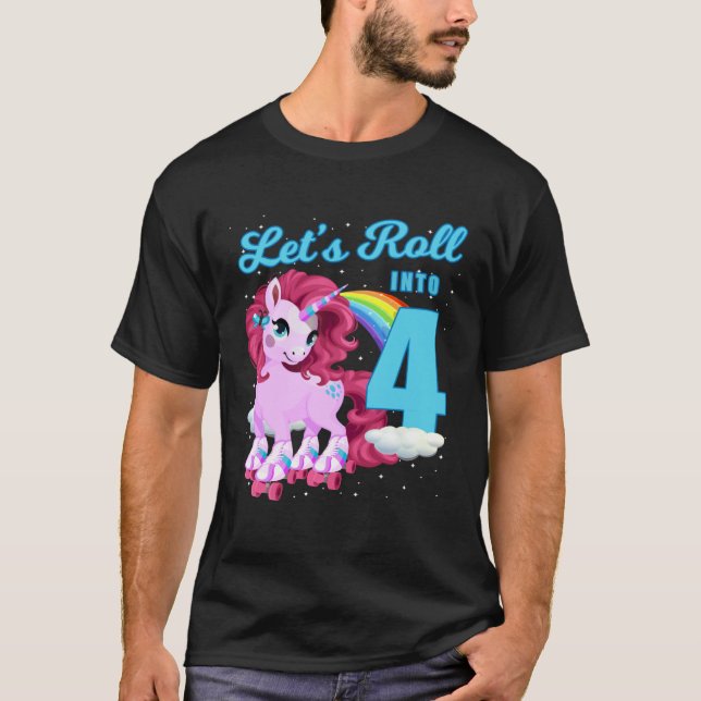 T-shirt Roulons dans 4 rouleaux de patinage (Devant)