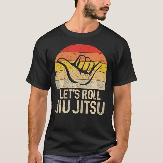 T-shirt Roulons Jiu Jitsu Main brésilienne Bjj Mart drôle (Devant)