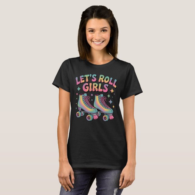 T-shirt Roulons les filles Roller Patins (Devant entier)