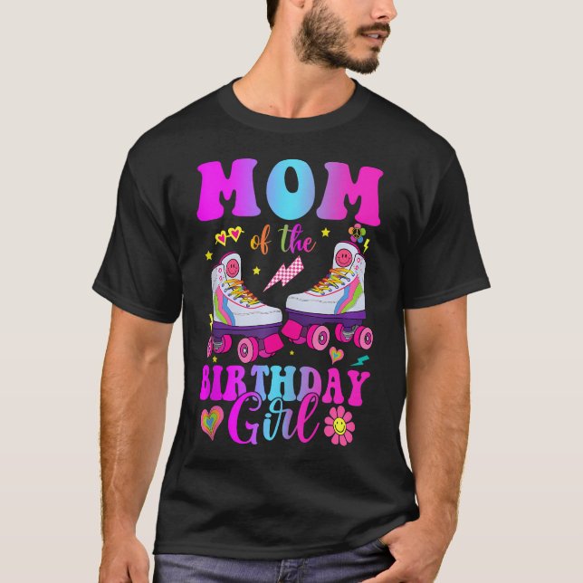 T-shirt Roulons Maman De L'Anniversaire Fille Roller Patin (Devant)